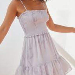 Aritzia Wilfred Catamaran Smocked Mini Dress Tiered Ruffle Coquette Fairycore